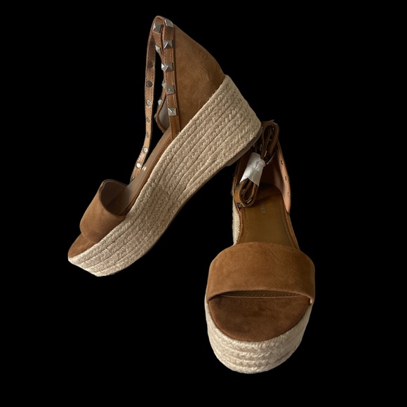 MARC FISHER Jazlyn Studded Ankle Strap Espadrille Wedge Sandals - Picture 2 of 5